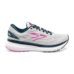 Brooks Glycerin 19 Road Running Shoes - Womens, Grey/Navy/Pink | IE-QBL175920